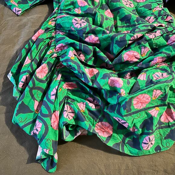 RHODE Green and Pink Floral Mini Dress - Picture 3 of 7